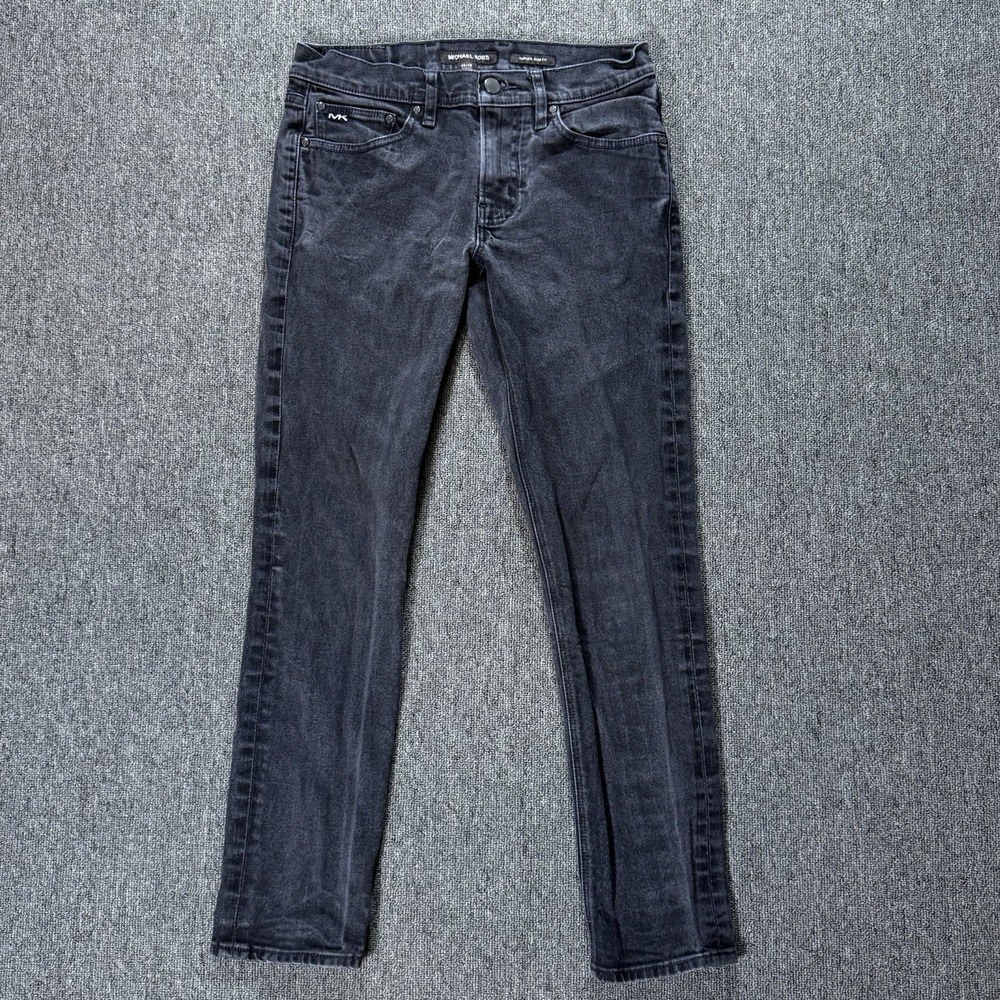 Michael Kors Parker Slim Fit Men's‎ Black Denim Jeans Size 29x30 (Actual 30x28)